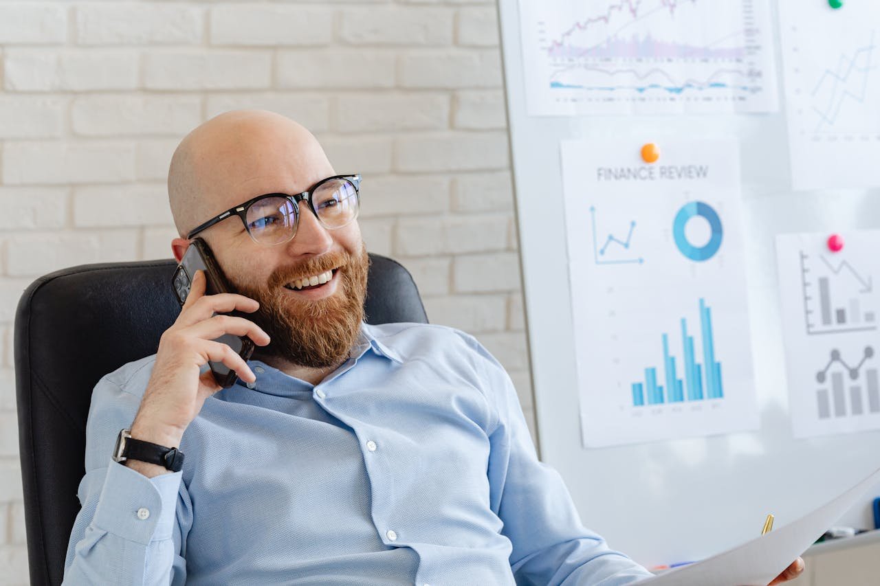 Elegant Man Working in Office